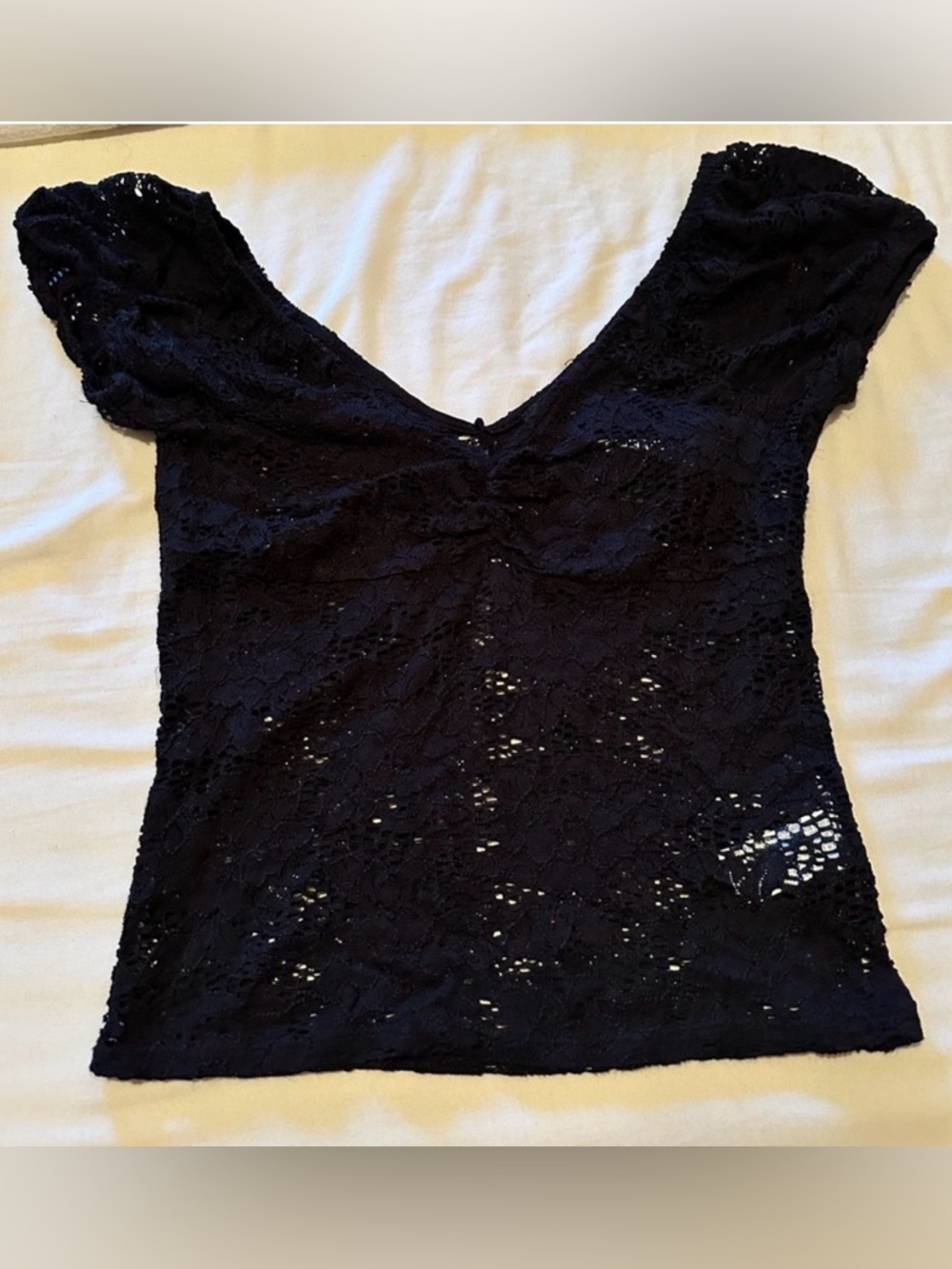 *ISO* Forever 21 black lace v neck top - Picture 3 of 4